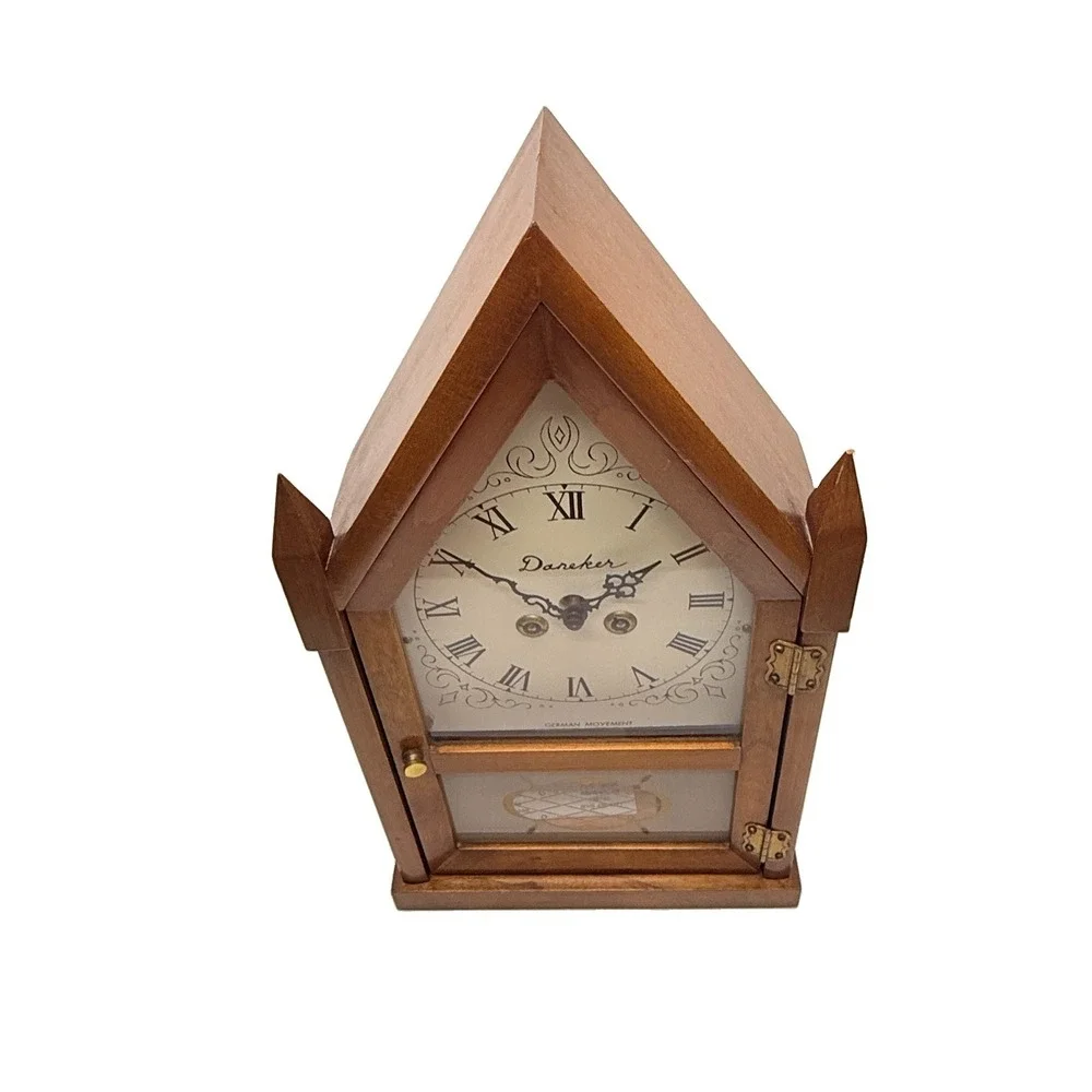 Vintage Daneker Steeple Clock German Movement Gothic Dark Academia No Key, READ